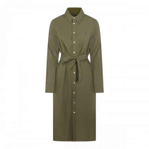 OLIVE COTTON DRESS