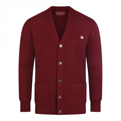 RED WOOL BLEND KNITWEAR