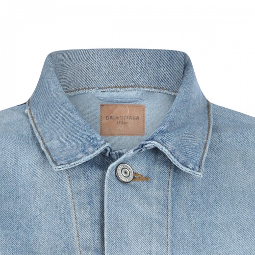 LIGHT BLUE COTTON DENIM JACKET