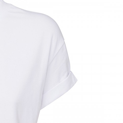 WHITE COTTON BLEND T-SHIRT