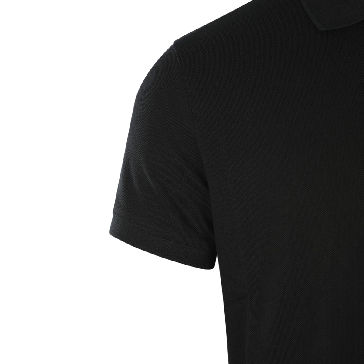 BLACK COTTON POLO SHIRT
