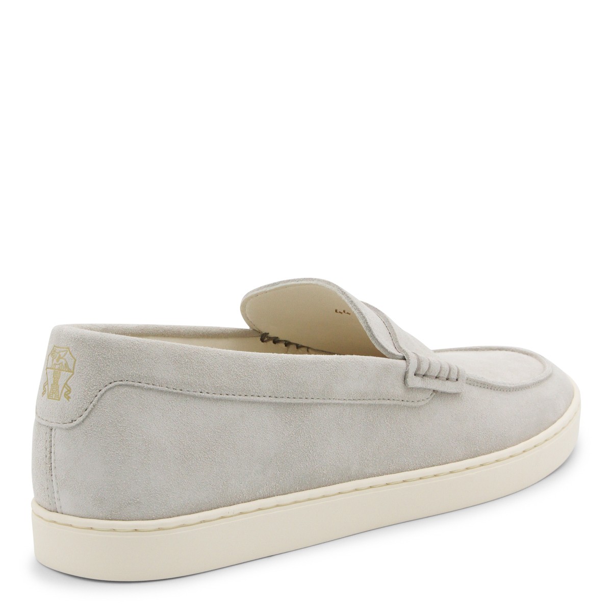 GREY LEATHER LAOFERS