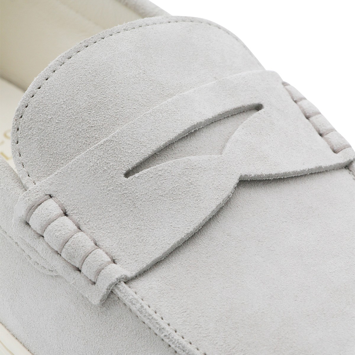 GREY LEATHER LAOFERS