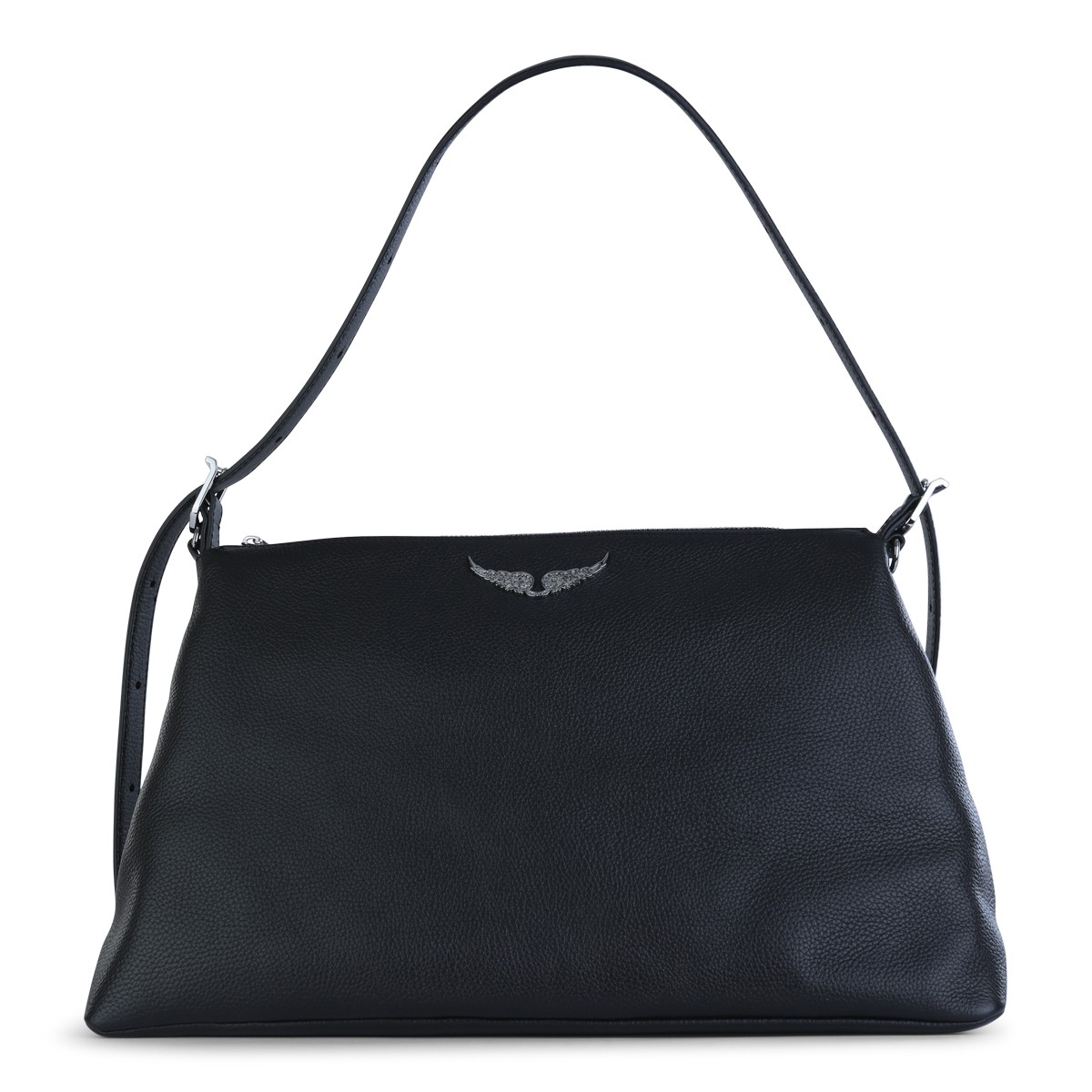 BLACK JIM GRAINED LEATHER SHOULDER BAG