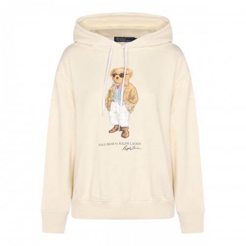 WHITE COTTON SWEATSHIRT