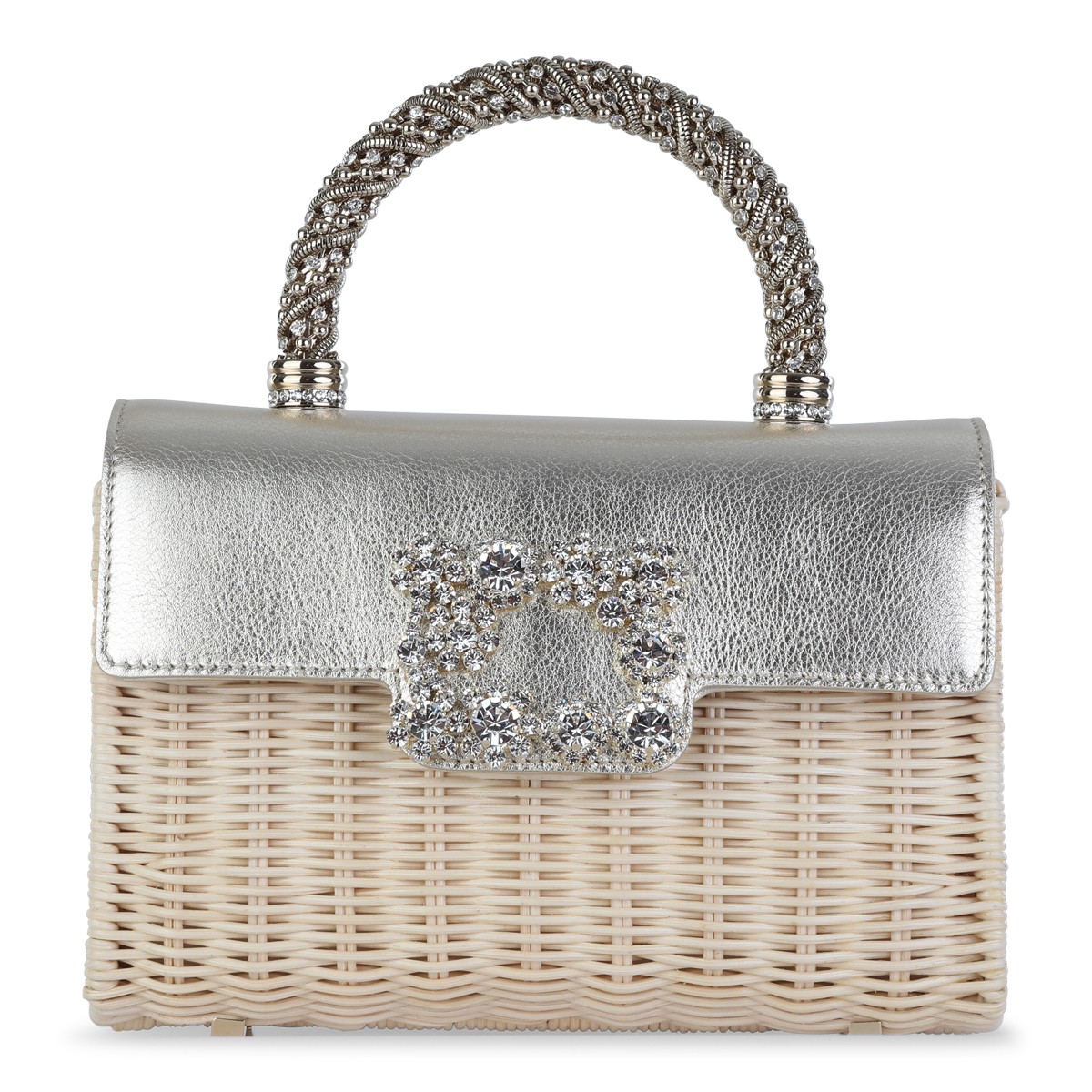 LIGHT GOLD LEATHER TOP HANDLE BAG