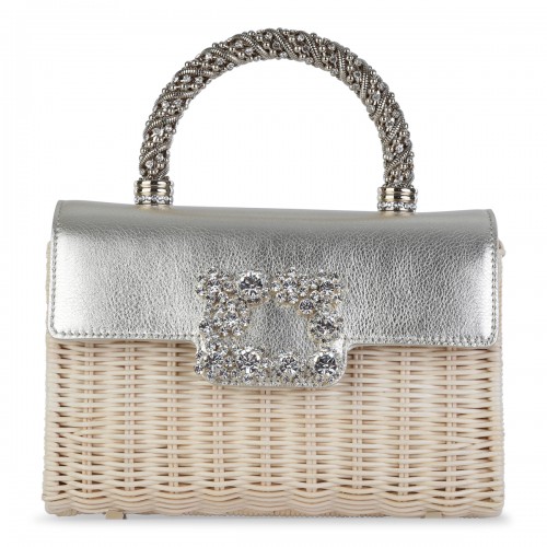 LIGHT GOLD LEATHER TOP HANDLE BAG