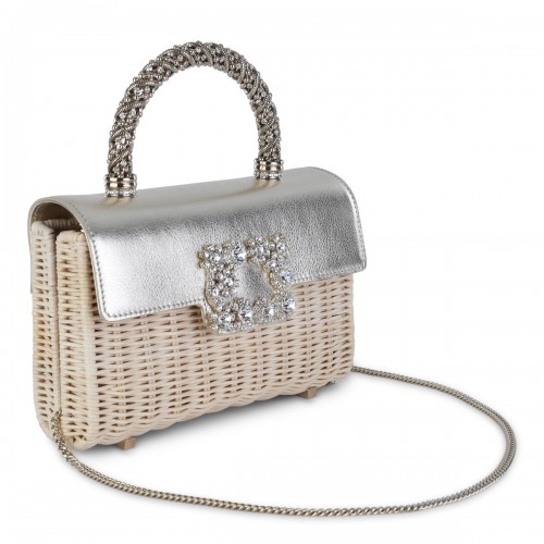 LIGHT GOLD LEATHER TOP HANDLE BAG