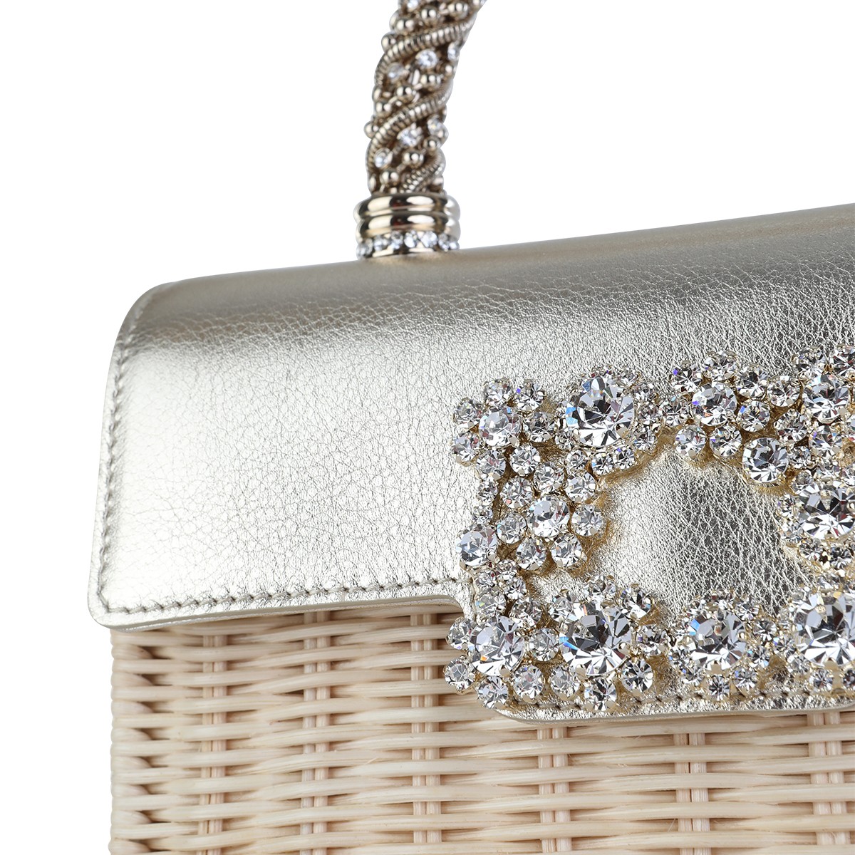 LIGHT GOLD LEATHER TOP HANDLE BAG