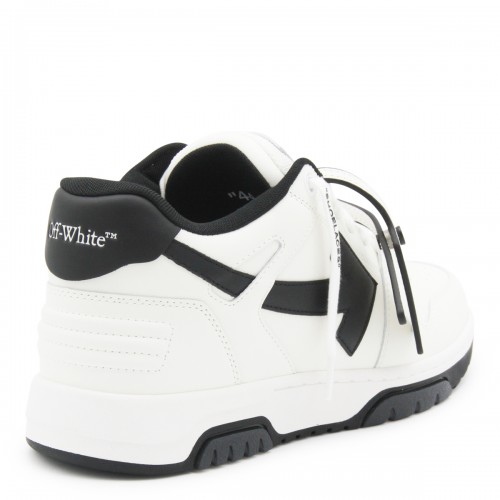 WHITE AND BLACK LEATHER OUT OF OFFICE SNEAKERS