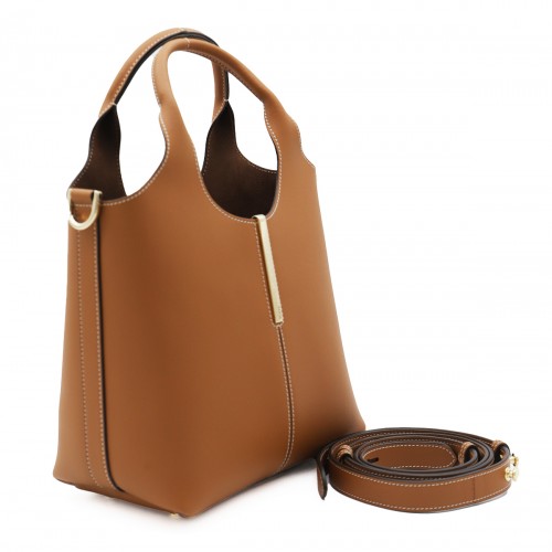 BROWN LEATHER TOP HANDLE BAG 2