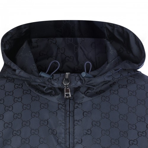 NAVY NYLON CASUAL JACKET