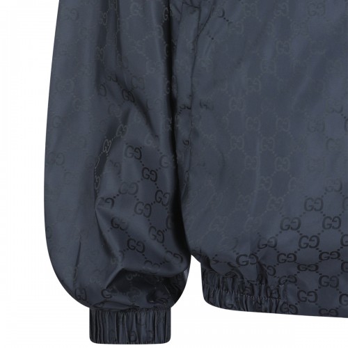 NAVY NYLON CASUAL JACKET