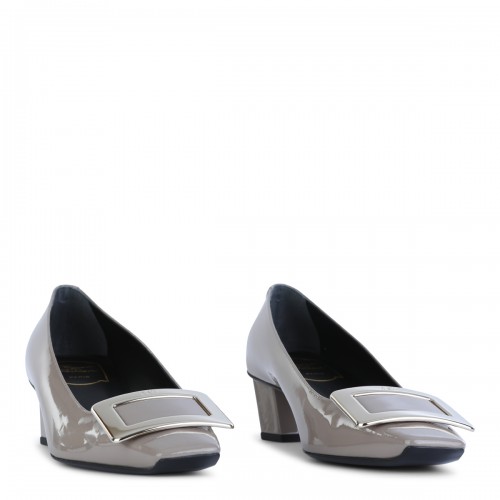 GREY LEATHER PUMPS 2