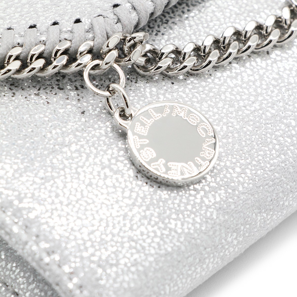 SILVER FAUX LEATHER CONTINENTAL...