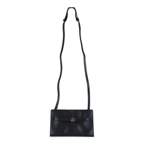 BLACK LEATHER CROSSBODY BAG