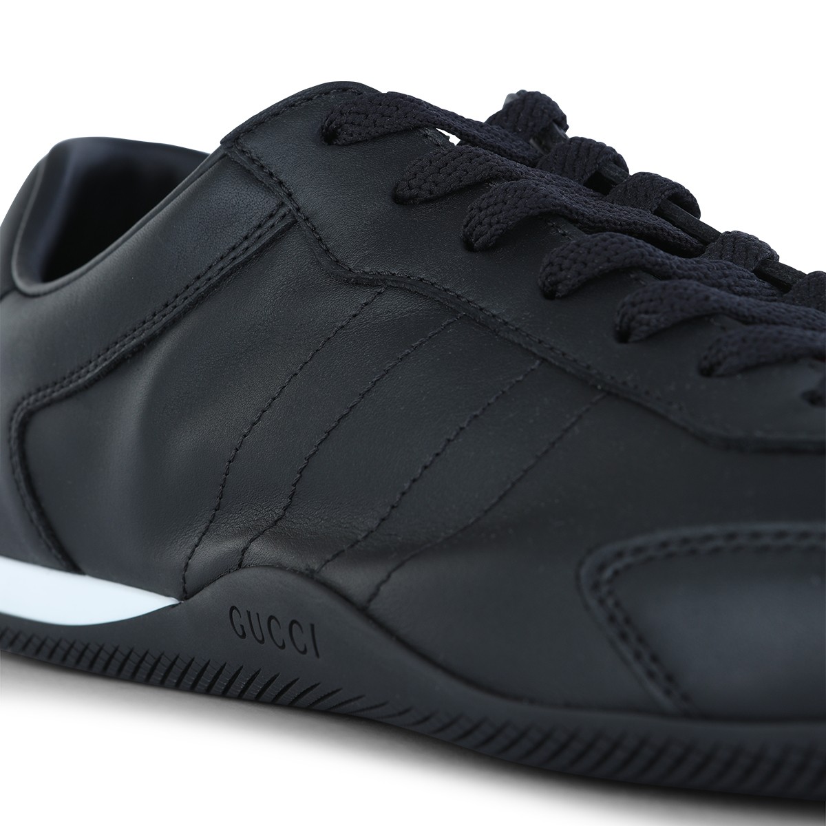 BLACK LEATHER SNEAKERS