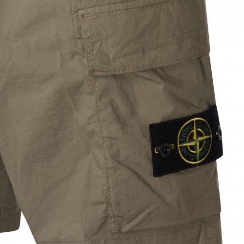 MILITARY GREEN COTTON SHORTS