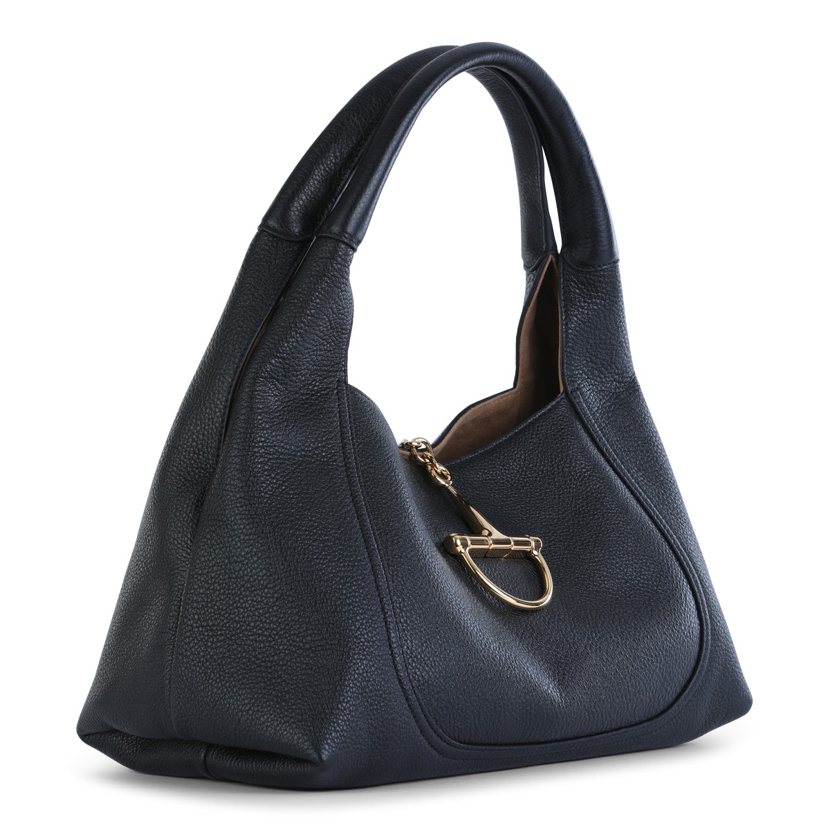 BLACK LEATHER SOFTBIT TOTE BAG