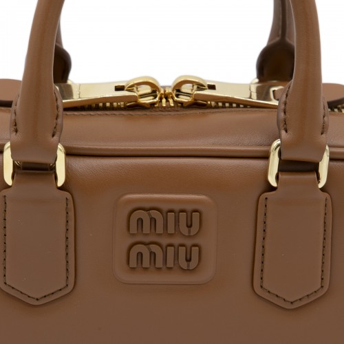 BROWN LEATHER ARCADIE CROSSBODY BAG