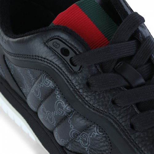 BLACK LEATHER SNEAKERS