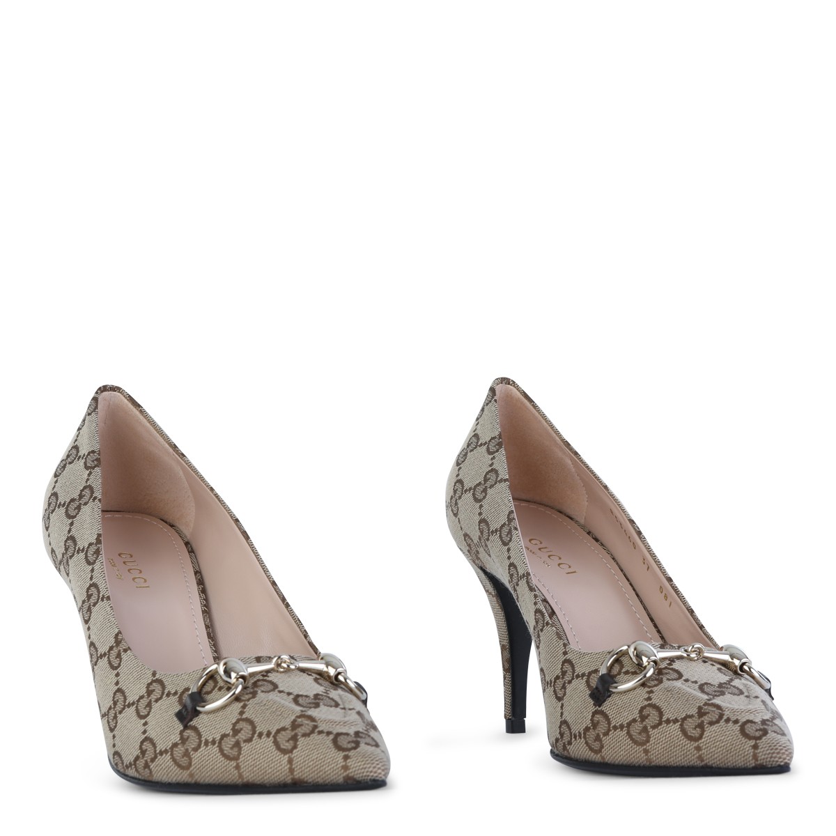 BEIGE MORSETTO LOGO HEELS