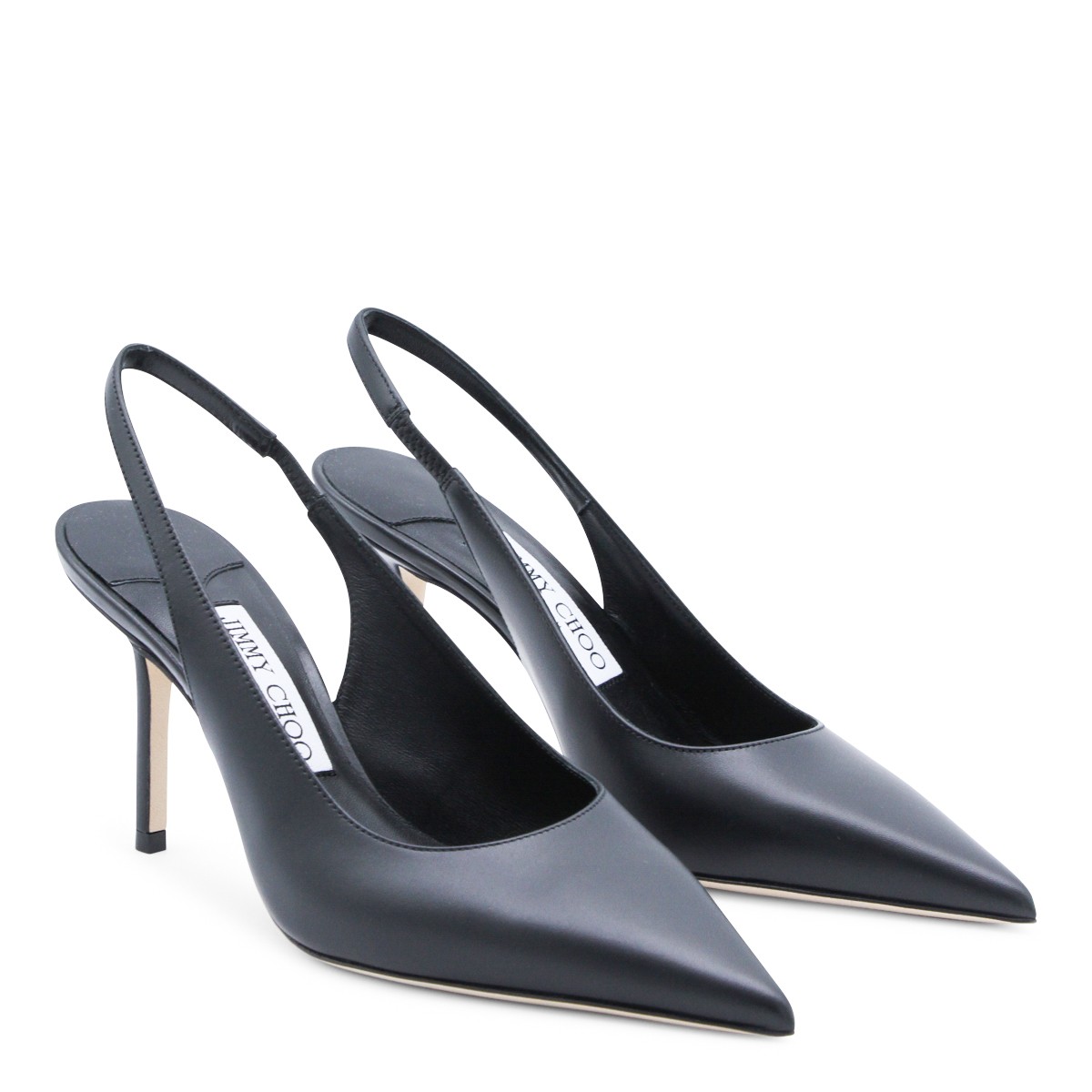 BLACK LEATHER LOVE PUMPS