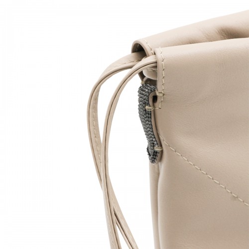 WHITE LEATHER CROSSBODY BAG