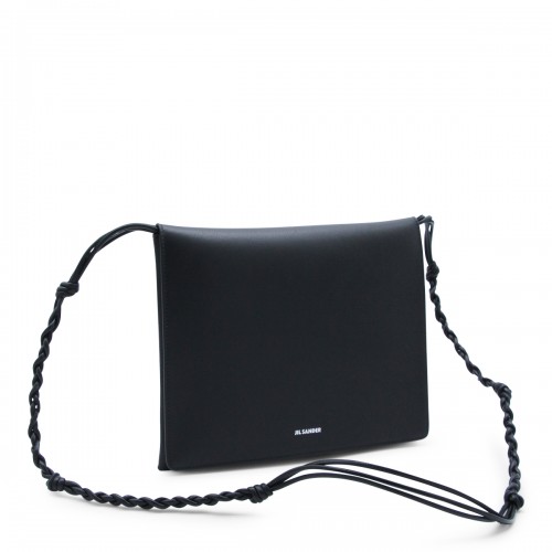 BLACK TANGLE FLAT SHOULDER BAG