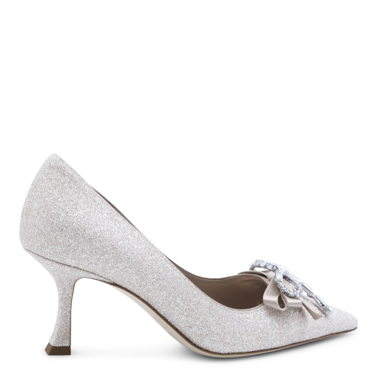 SILVER LEATHER AURIA 70 PUMPS