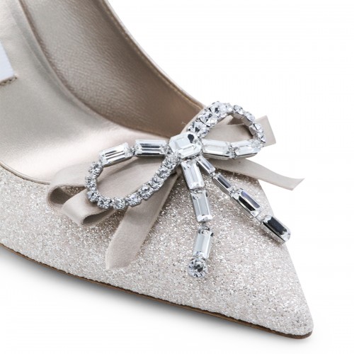 SILVER LEATHER AURIA 70 PUMPS