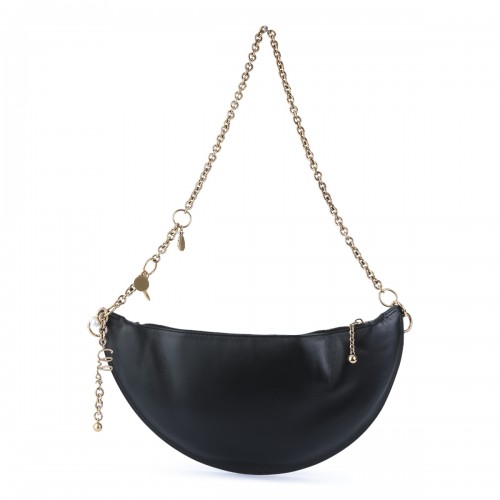 BLACK LEATHER ICONS SHOULDER BAG