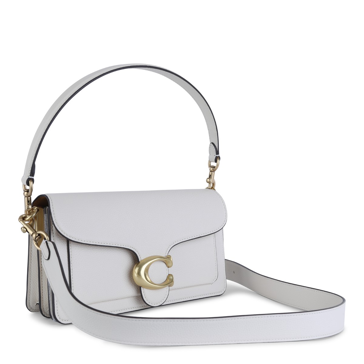 WHITE LEATHER TABBY 26 SHOULDER BAG