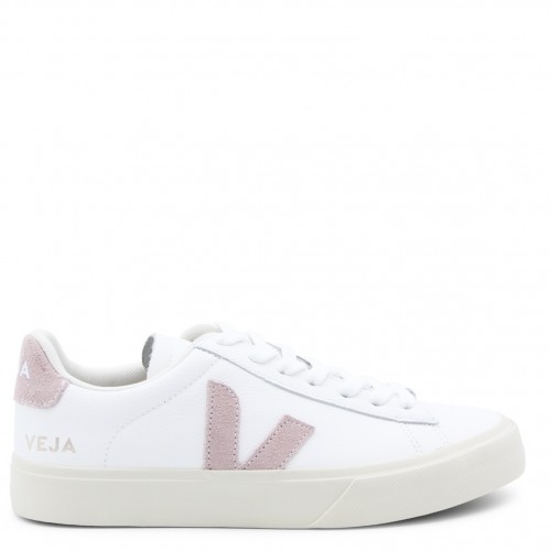 WHITE AND PINK LEATHER CAMPO SNEAKERS