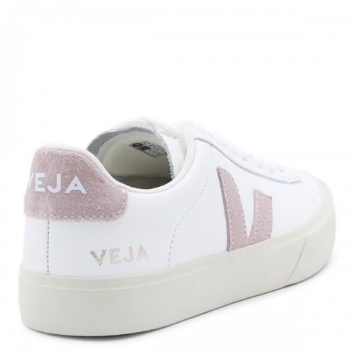 WHITE AND PINK LEATHER CAMPO SNEAKERS