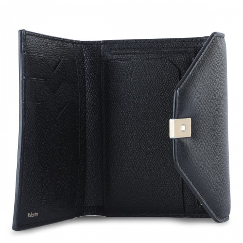 BLACK LEATHER FOLD 3 CC WALLET