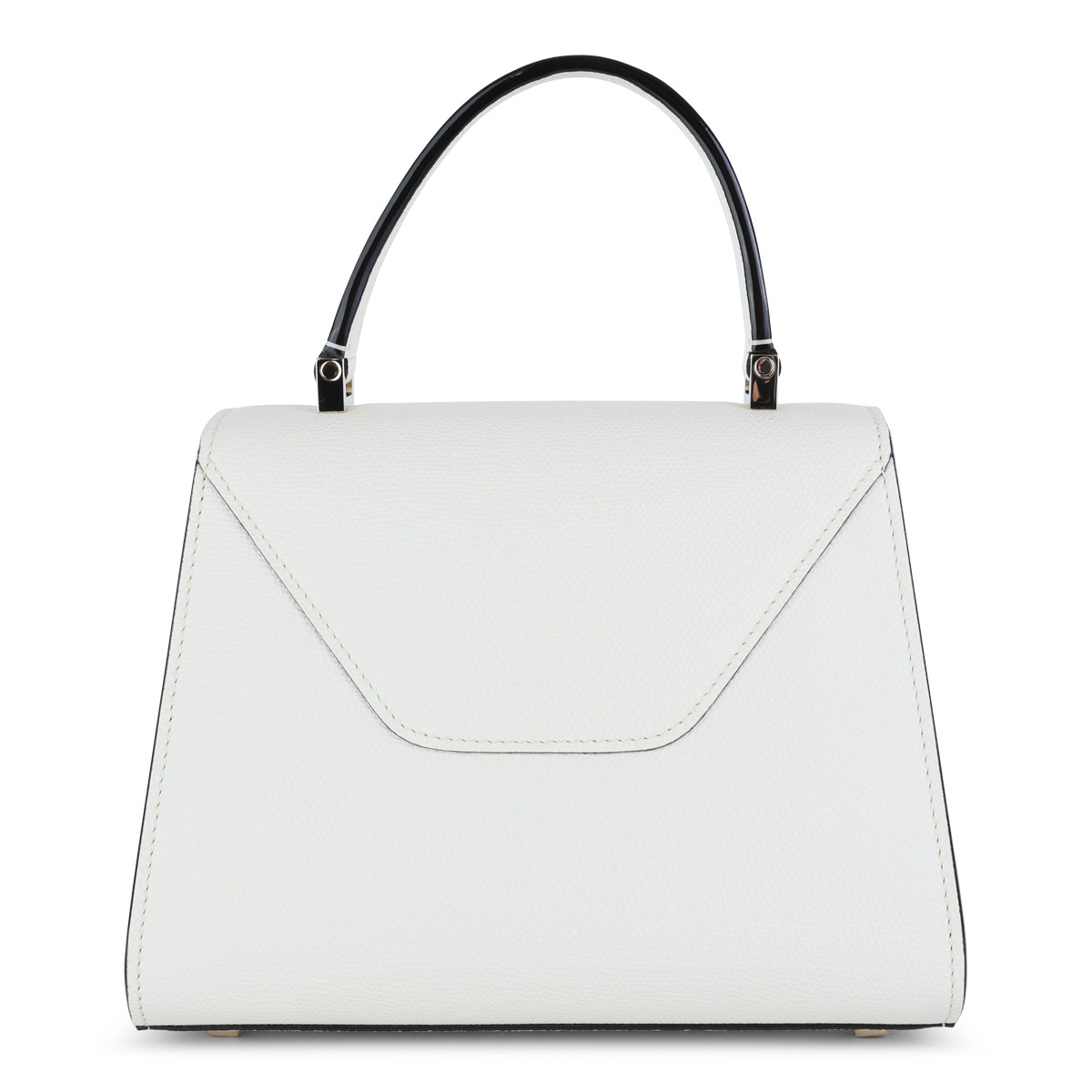 WHITE LEATHER ISIDE MINI TOP HANDLE BAG