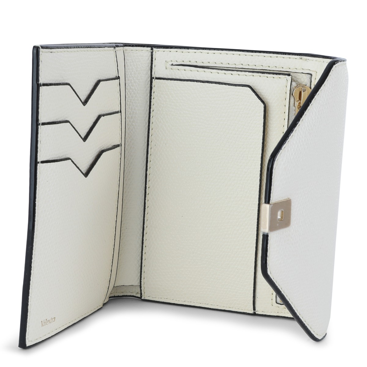 WHITE LEATHER FOLD 3 CC WALLET