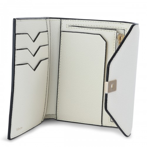 WHITE LEATHER FOLD 3 CC WALLET