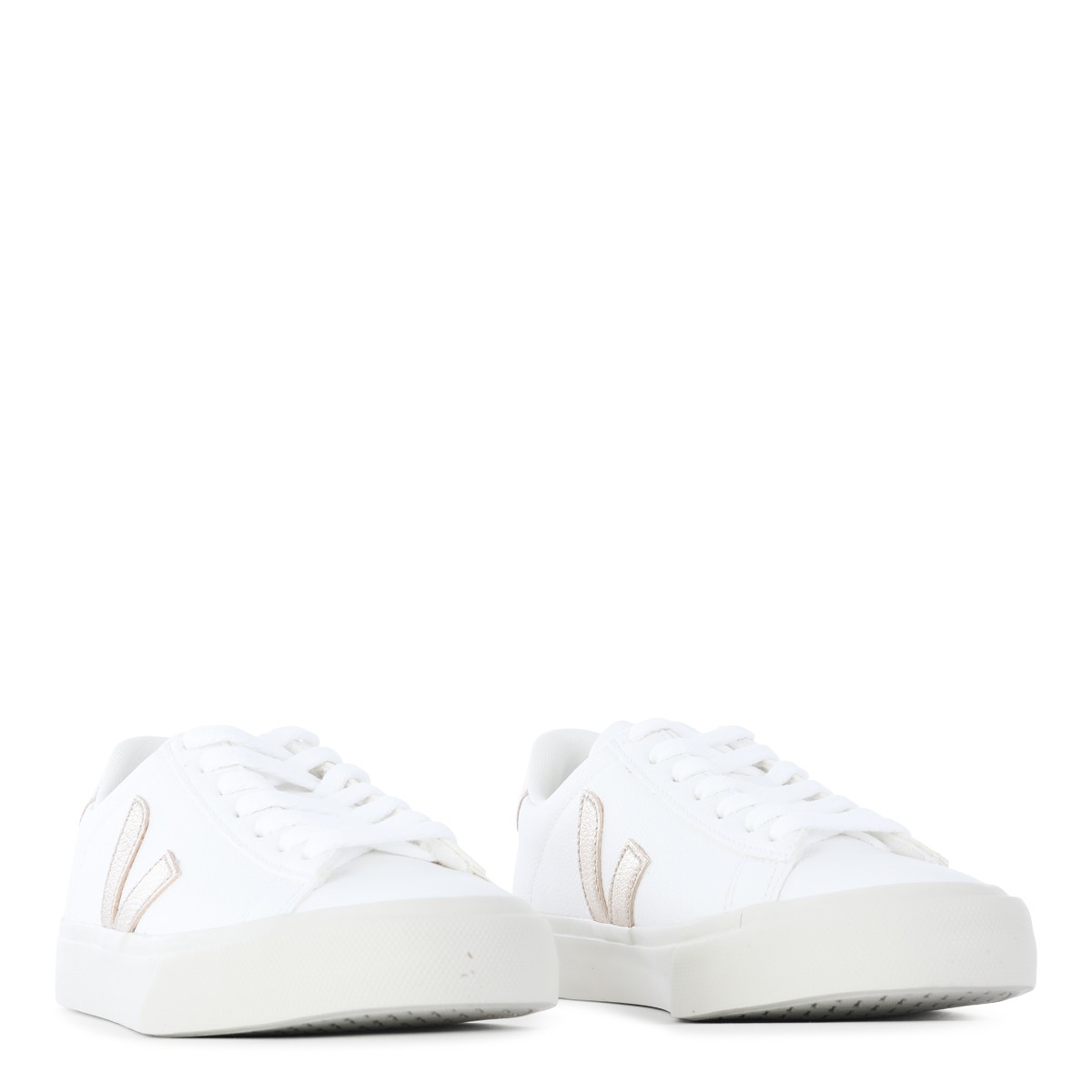 WHITE AND GOLD CAMPO SNEAKERS