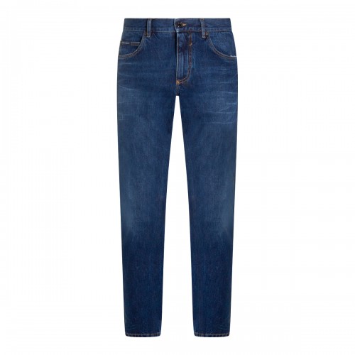 DARK BLUE COTTON JEANS