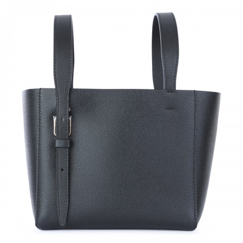 BLACK LEATHER TOTE