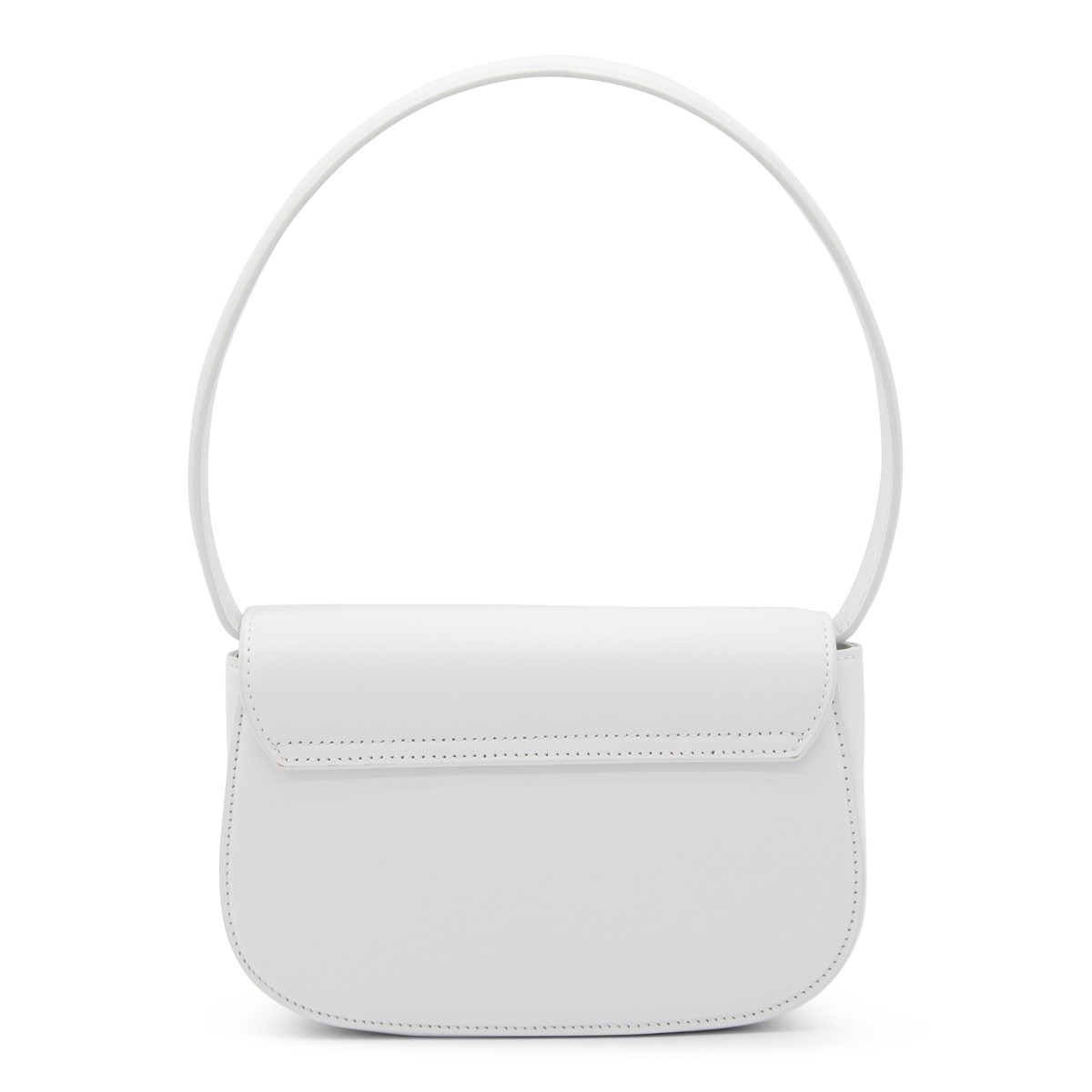 WHITE LEATHER 1DR SHOULDER BAG
