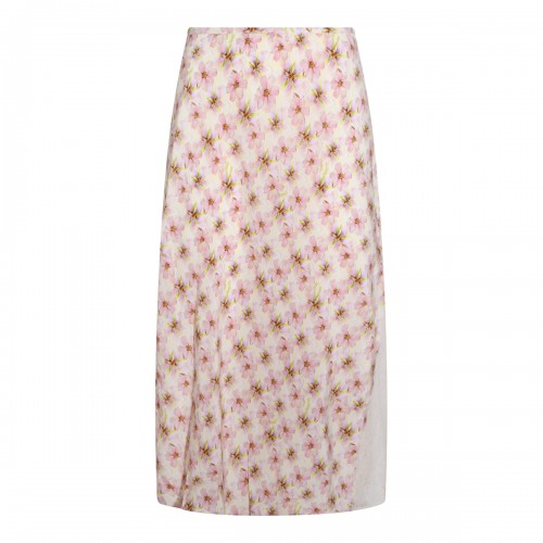 PINK VISCOSE MIDI SKIRT