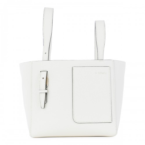 WHITE LEATHER TOTE