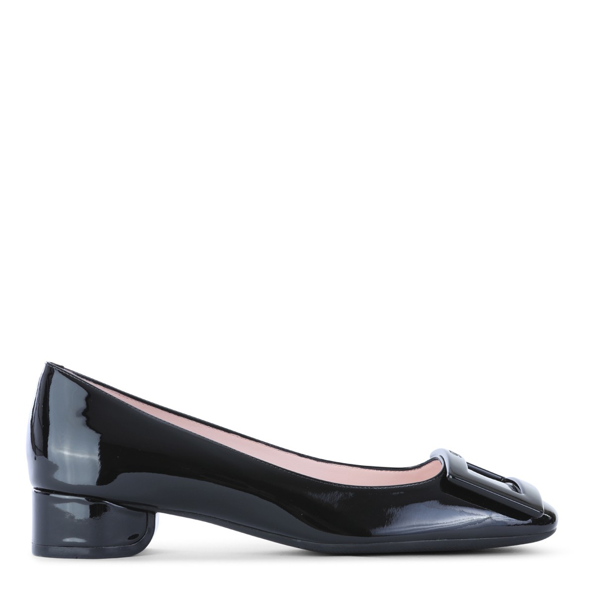 BLACK LEATHER ROUNDY 25 PUMPS