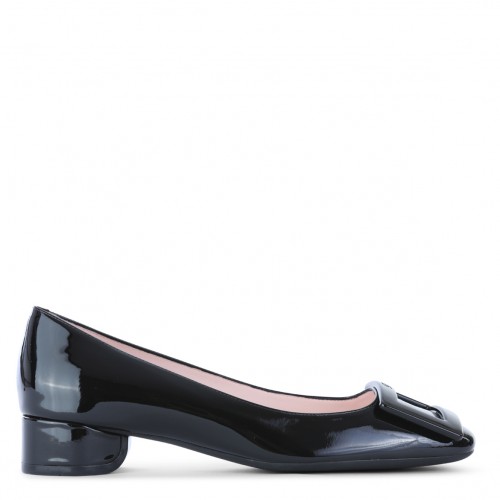 BLACK LEATHER ROUNDY 25 PUMPS