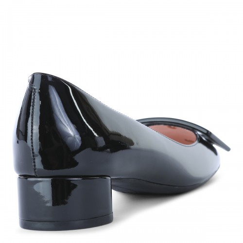 BLACK LEATHER ROUNDY 25 PUMPS