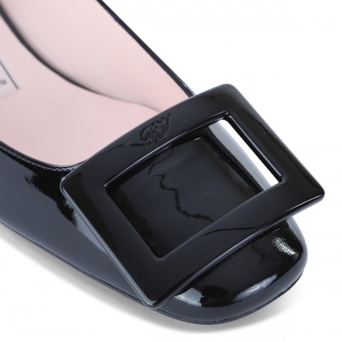 BLACK LEATHER ROUNDY 25 PUMPS