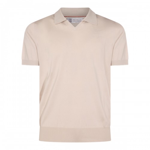 BEIGE COTTON POLO SHIRT